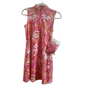 NWOT Tommy Bahama Size XS Pink Leaves Woman's Athletic Dress With Shorts Tennis